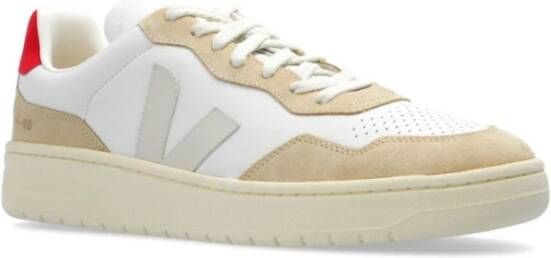 Veja Beige Witte Leren Sneakers White Dames