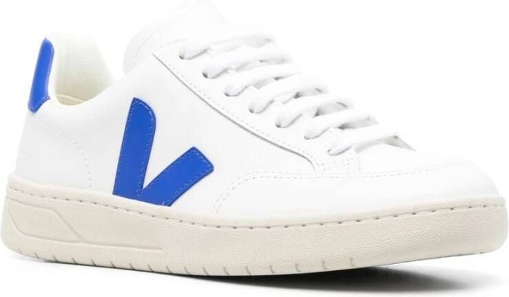 Veja Blauwe Leren Klassieke V-12 Sneakers White Dames