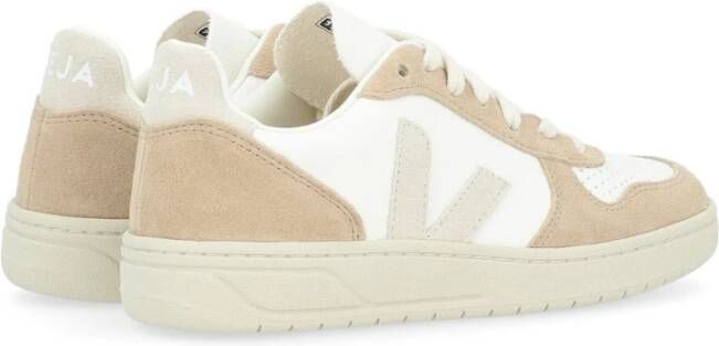 Veja Bruin Leren en Suède Sneaker White Dames