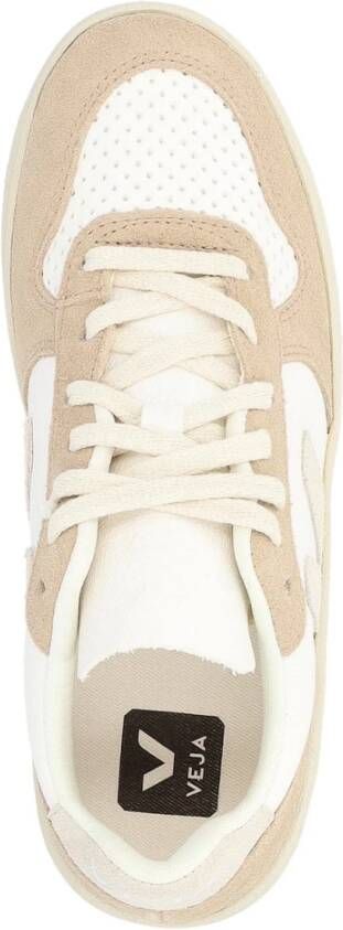 Veja Bruin Leren en Suède Sneaker White Dames