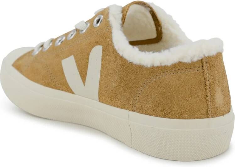 Veja Bruine Leren Sneakers met Shearling Brown Dames