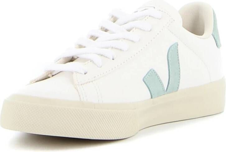 Veja Wit-Groen Leren Lage Sneakers White Heren