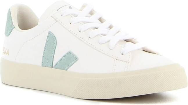 Veja Wit-Groen Leren Lage Sneakers White Heren