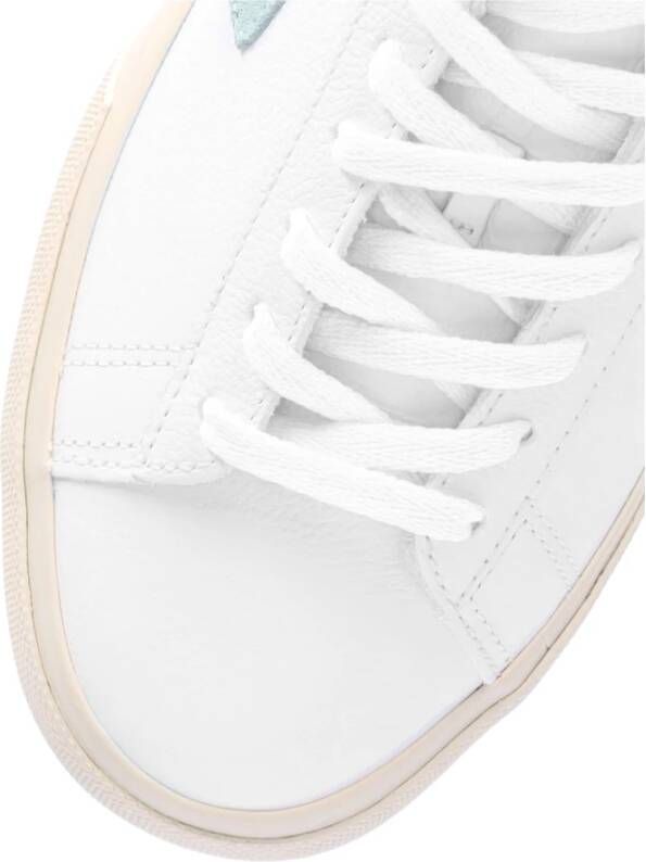 Veja Wit-Groen Leren Lage Sneakers White Heren