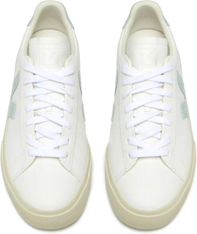 Veja Wit-Groen Leren Lage Sneakers White Heren