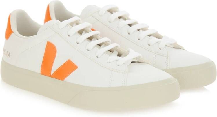 Veja Campo Leren Sneakers in Wit White Heren