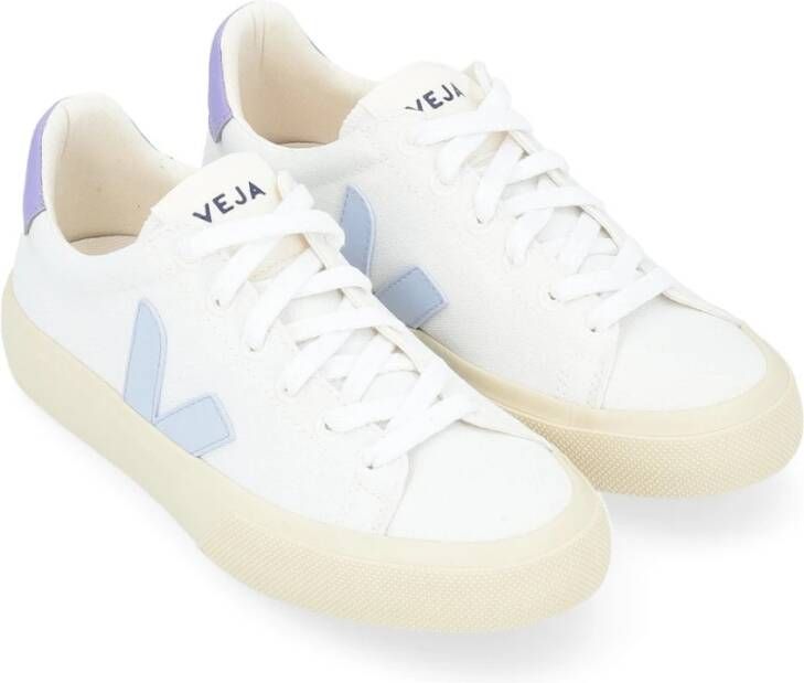 Veja Canvas Sneaker in Wit Blauw en Paars White Dames