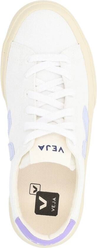 Veja Canvas Sneaker in Wit Blauw en Paars White Dames