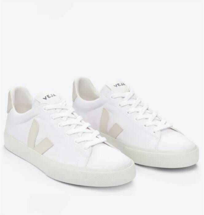 Veja Canvas Sneakers Licht Beige Details White Dames