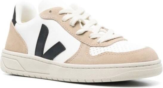 Veja Chromevrije Leren Sneakers in Wit Zwart Sahara Beige Heren