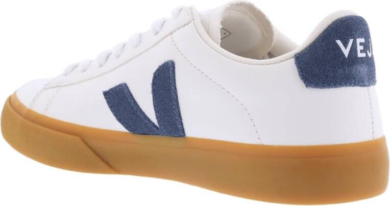 Veja Dames Campo Sneaker Leer Wit Blauw White Dames