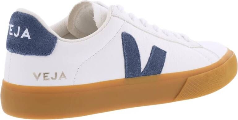 Veja Dames Campo Sneaker Leer Wit Blauw White Dames