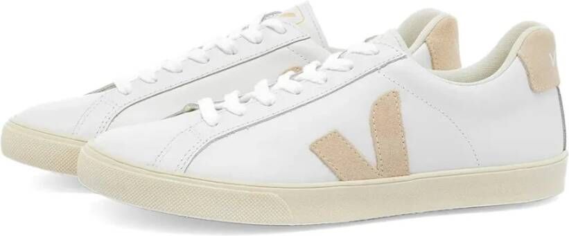 Veja Witte Leren Logo Sneakers White Dames