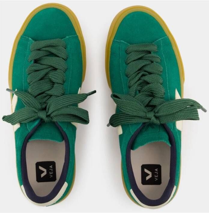 Veja Groene Leren Bold Sneakers Green Heren