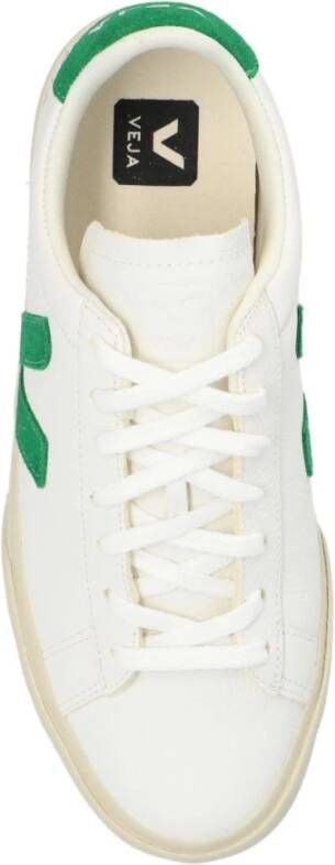 Veja Groene Leren Sneakers met Logo Detail White Heren