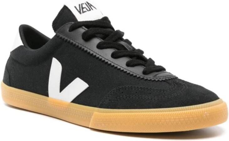 Veja Katoenen Volley Sneakers Zwart Suède Black Dames