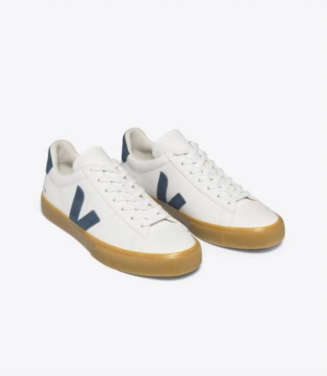 Veja Leren Field Schoen Blauw Logo Multicolor Heren