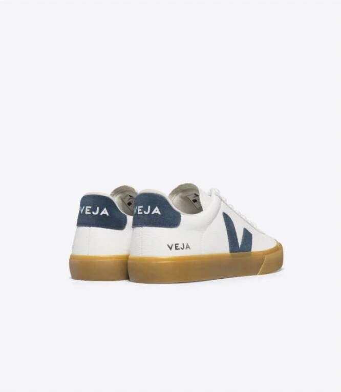 Veja Leren Field Schoen Blauw Logo Multicolor Heren