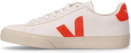 Veja Leren Logo Sneakers Vetersluiting Ronde Neus White Heren