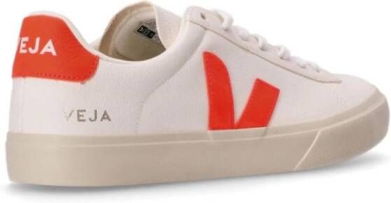 Veja Leren Logo Sneakers Vetersluiting Ronde Neus White Heren