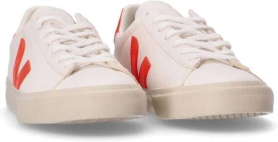 Veja Leren Logo Sneakers Vetersluiting Ronde Neus White Heren