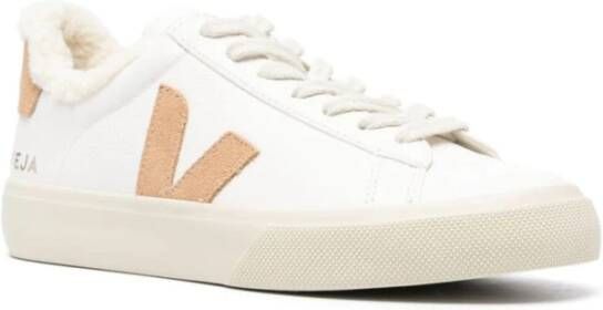 Veja Leren Sneakers met Pebbled Textuur White Dames