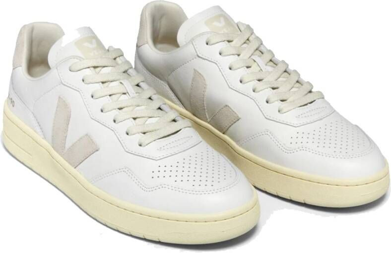 Veja Leren Sneakers Wit & Natuurlijk White Heren