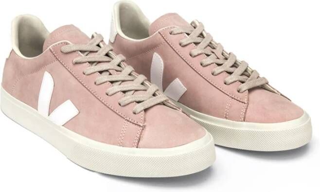 Veja Logo-Patch Lace-Up Sneakers Roze Dames