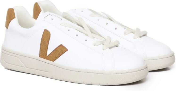 Veja Logo Sneakers Wit Kameel Polyurethaan White Heren