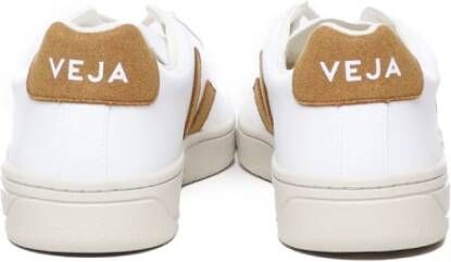 Veja Logo Sneakers Wit Kameel Polyurethaan White Heren