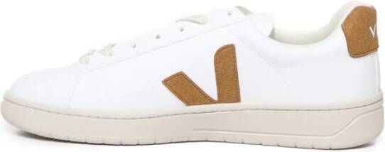 Veja Logo Sneakers Wit Kameel Polyurethaan White Heren