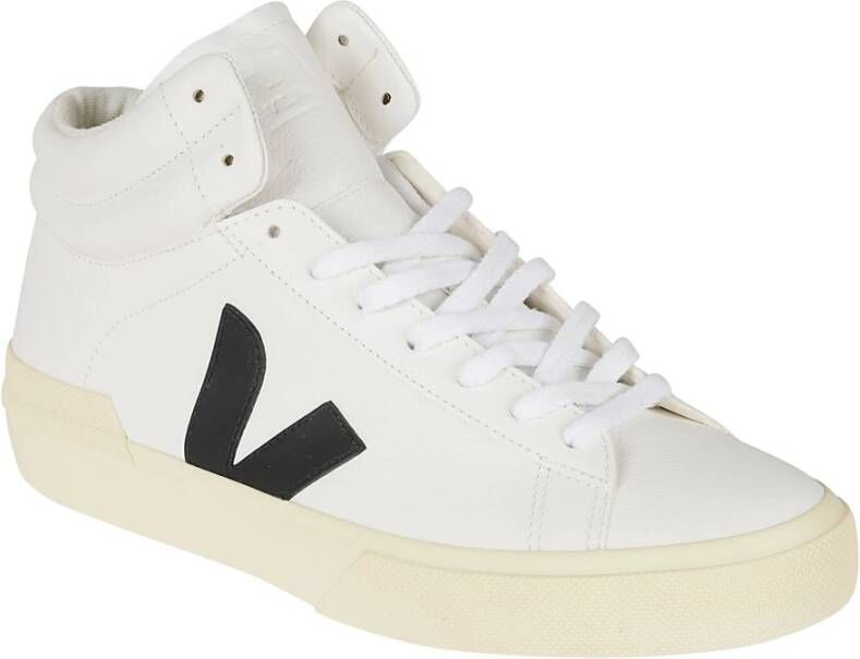 Veja Minotaur Chroomvrij Wit Zwart Leren Sneakers White Heren