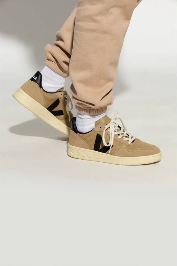 Veja Beige en Zwart V-10 Ripstop Veterschoenen Beige Heren