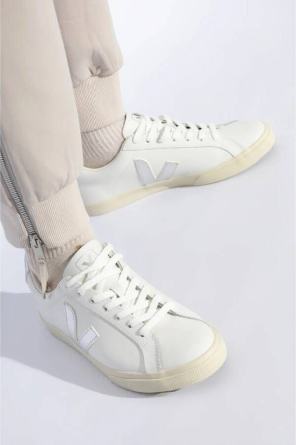 Veja Sneakers Esplar Logo Leer White Dames