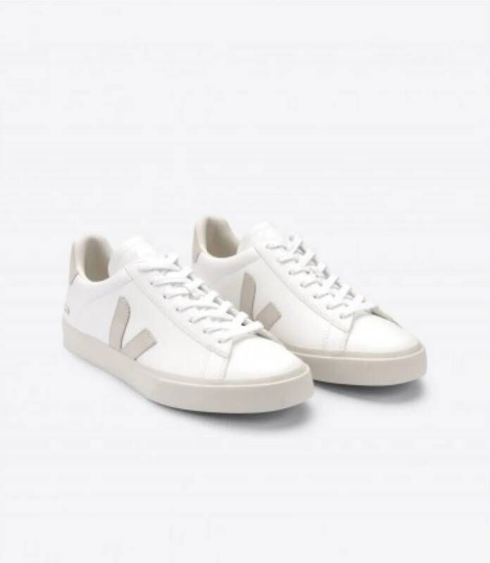 Veja Natuurlijk Wit Chromevrij Leren Sneakers Grijs Dames