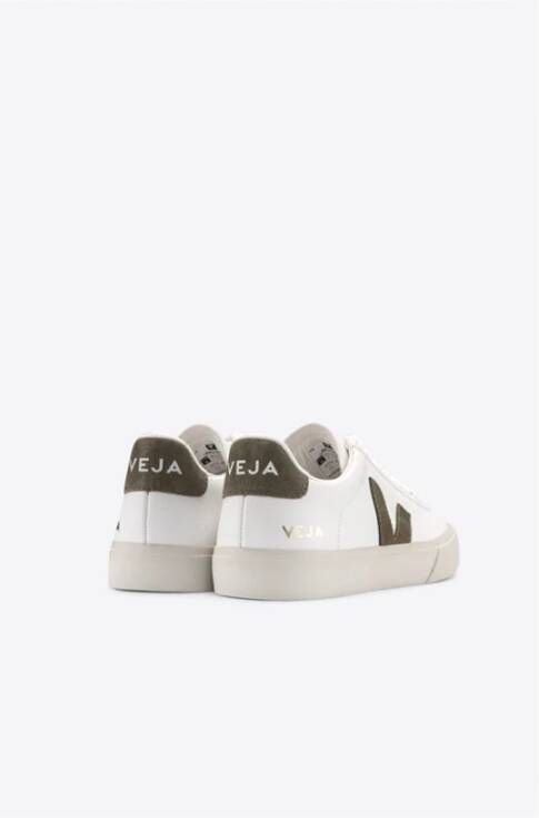 Veja Khaki Campo Sneaker met groene accenten White Dames