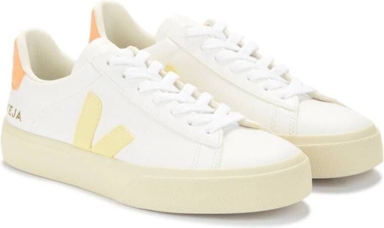 Veja Witte Sneaker met Perzikkleurige Details Wit Dames