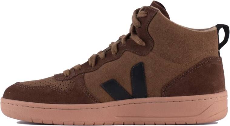 Veja Bruin Zwart Suède Sneakers Stijlvolle Mannen Brown Heren