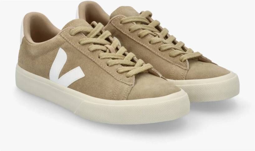 Veja Suede Trainers in Dune White Beige Dames