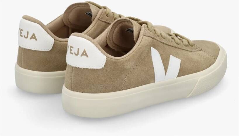 Veja Suede Trainers in Dune White Beige Dames