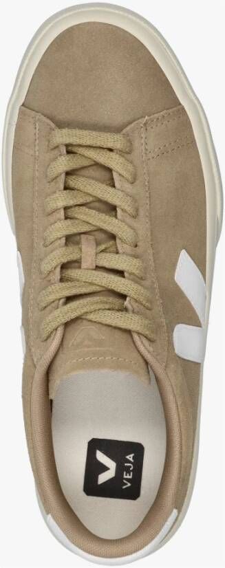 Veja Suede Trainers in Dune White Beige Dames