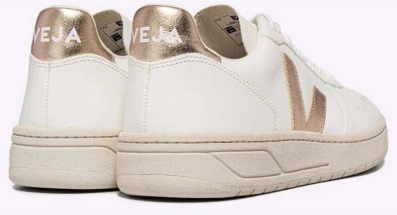 Veja V-10 Chromefree Leather Sneakers Wit Platine Vx0502935 Wit Dames