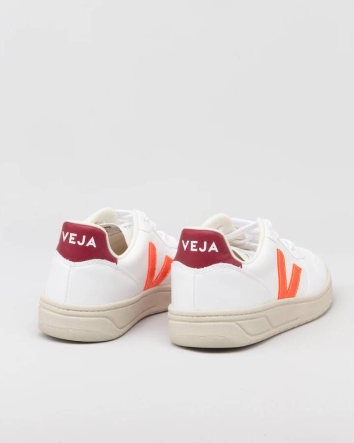 Veja Wit Oranje Leren Sneakers Multicolor Heren