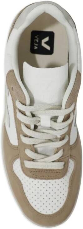 Veja Wit Taupe Grijs Leren Sneaker Multicolor Dames