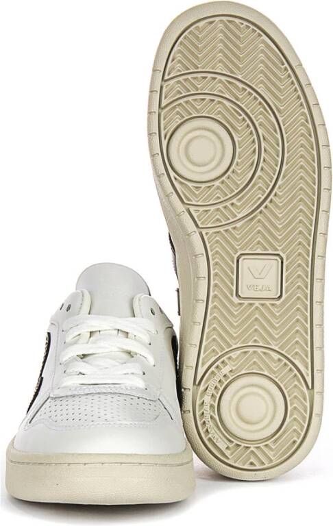 Veja Wit Zwart Leren Court Trainers Vrouwen White Dames