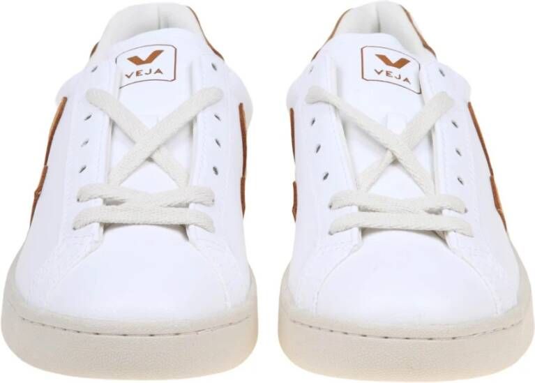 Veja Wit Kameel Leren Sneakers Ronde Neus White Heren