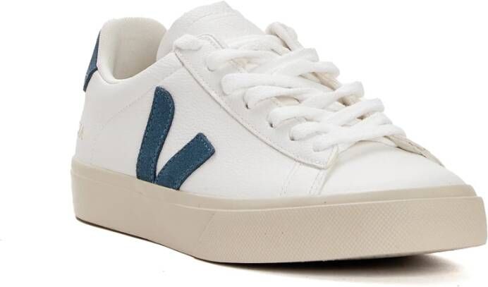 Veja Witte Californië Blauwe Leren Sneakers White Heren