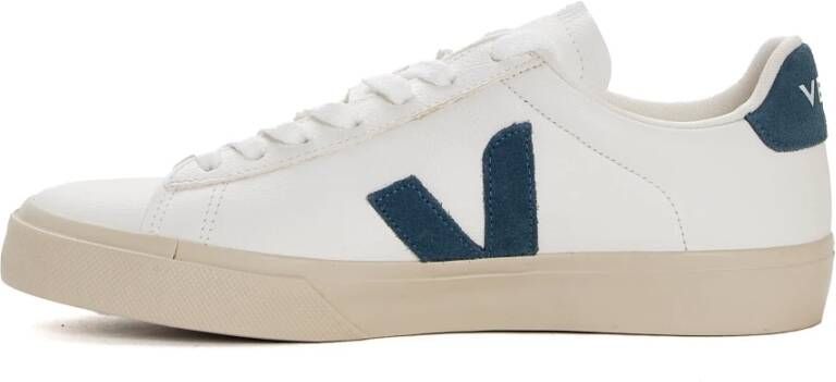 Veja Witte Californië Blauwe Leren Sneakers White Heren