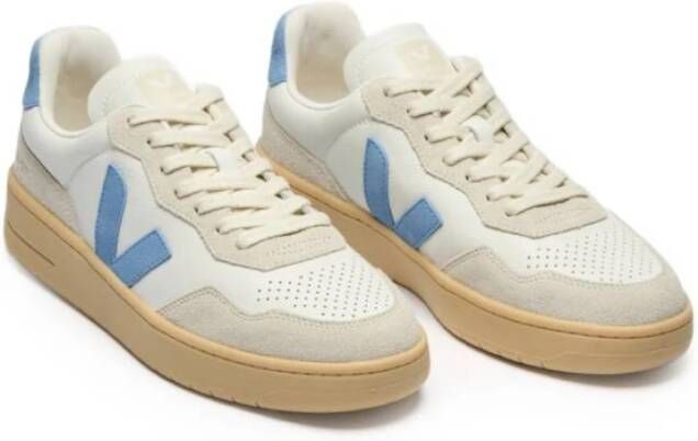 Veja Witte en blauwe leren sneakers Multicolor Dames