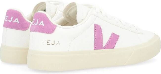 Veja Witte en paarse leren sneaker White Dames